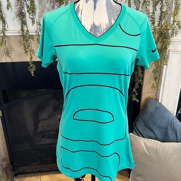 Nike Tops - Nike Pro teal v neck training top